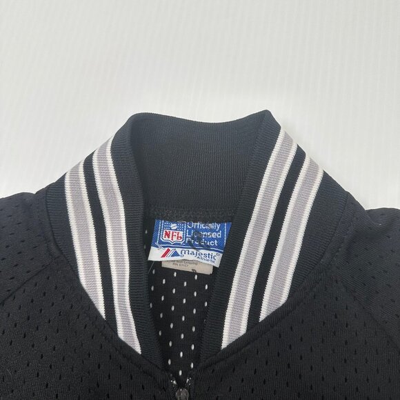 Vintage Majestic Oakland Raiders Mesh 1/4 Zip Jersey XL - Picture 4 of 4
